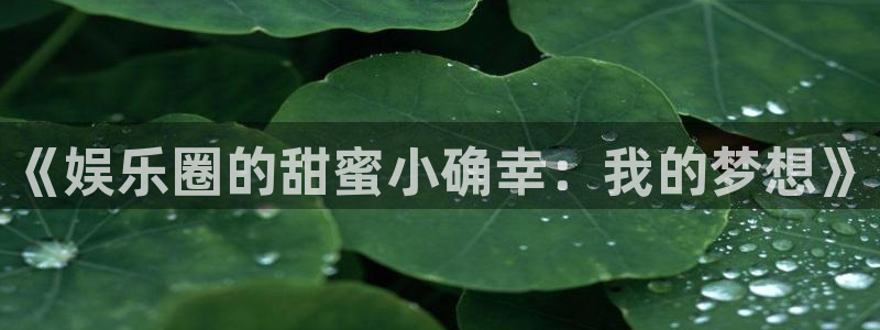 长运娱乐平台：《娱乐圈的甜蜜小确幸：我的梦想》