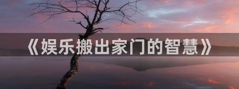长运娱乐：《娱乐搬出家门的智慧》
